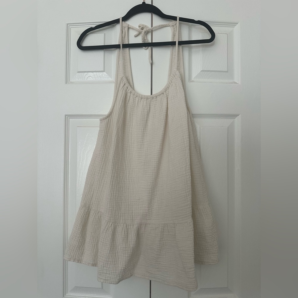Xhilaration Ivory Textured Sleeveless Top